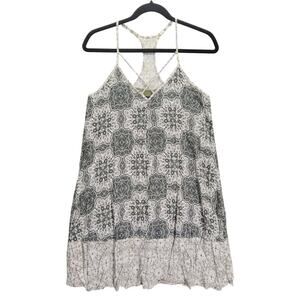 Blue Rain Dress Womens Size Small Green White Spaghetti Strap Vintage Slip Mini